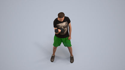 photogrammetry 3D man sport, realistic human model archviz FBX, back view render