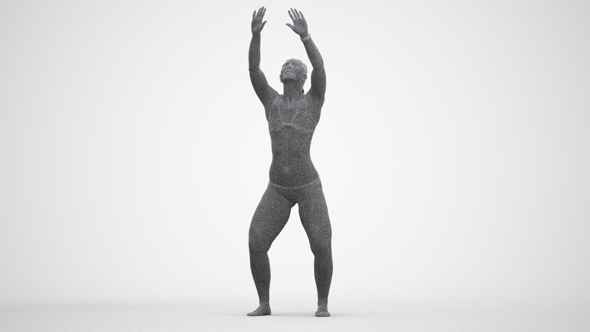 scanned 3D woman pool, photogrammetry people for Enscape and V-Ray, three-quarter front view render