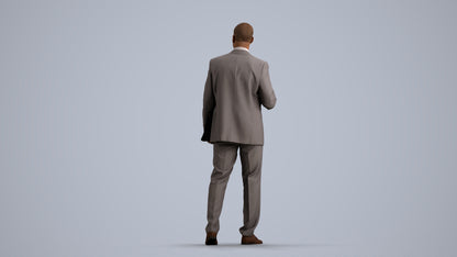 photogrammetry 3D man business, realistic human model archviz FBX, front view render