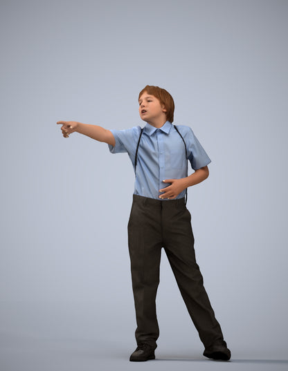 3D people model boy kids, scanned human for 3ds Max rendering