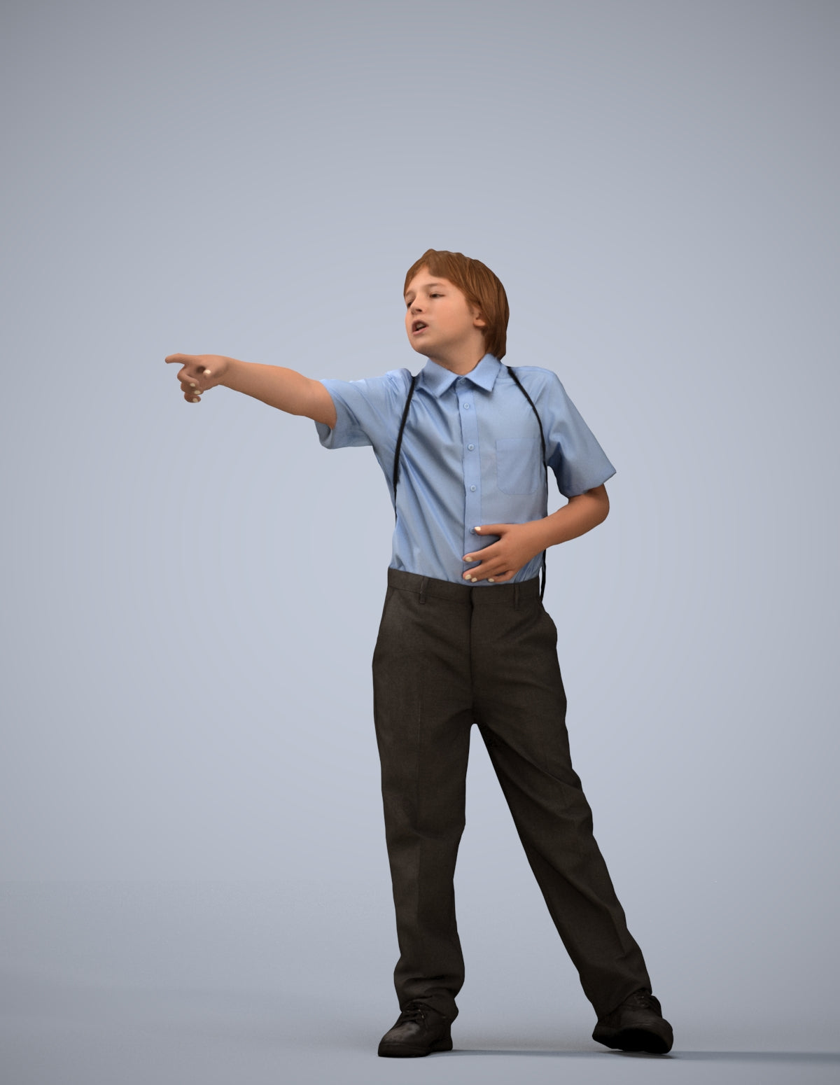 3D people model boy kids, scanned human for 3ds Max rendering