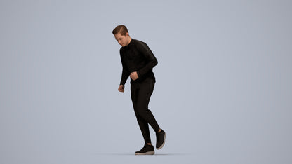 3D scanned boy sport casual, photorealistic archviz people for Enscape and SketchUp, top-down view render