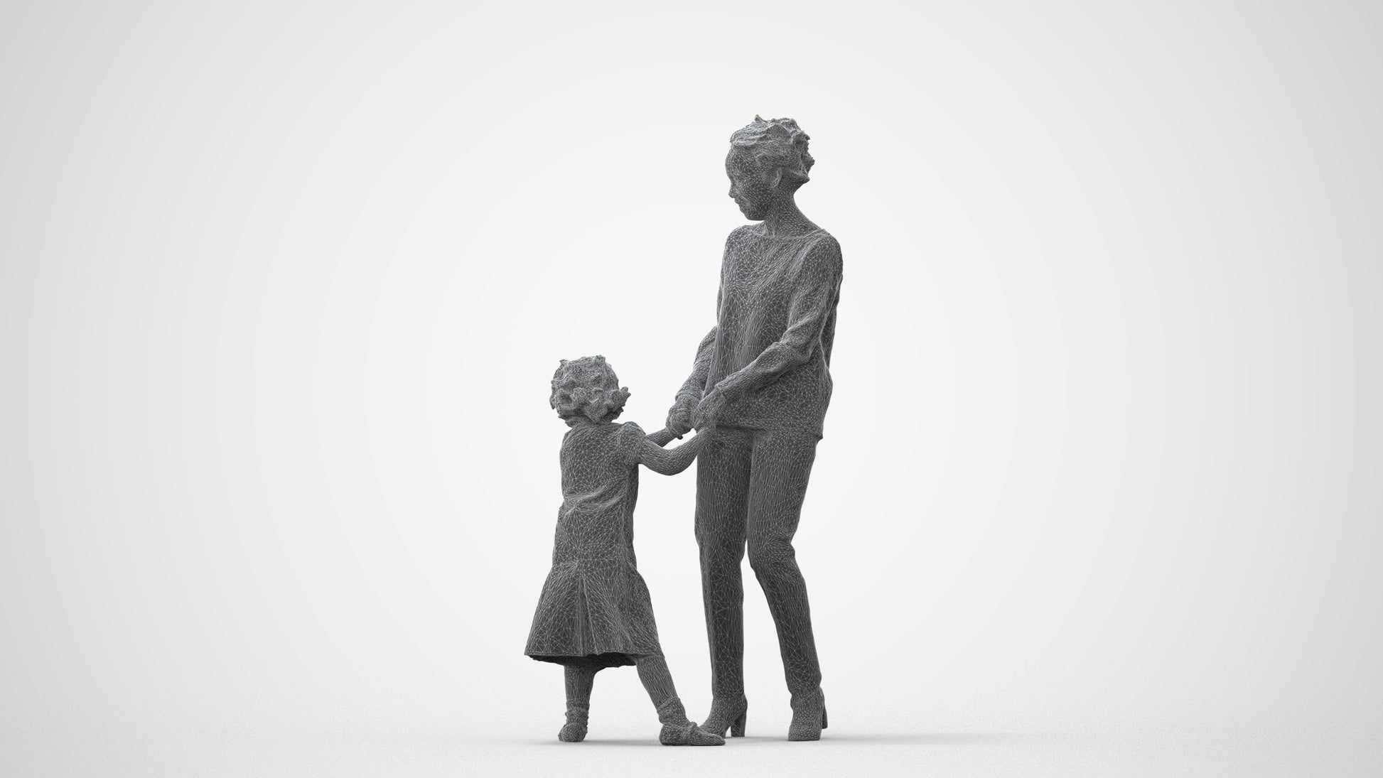 realistic 3D human girl casual kids, archviz people FBX OBJ for Blender, square thumbnail