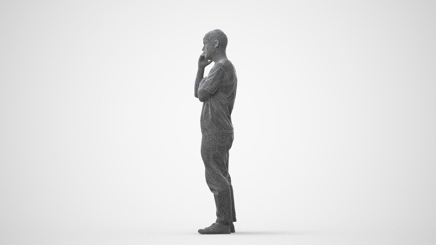 realistic 3D people man casual standing, render-ready for V-Ray and Corona, FBX OBJ, square thumbnail