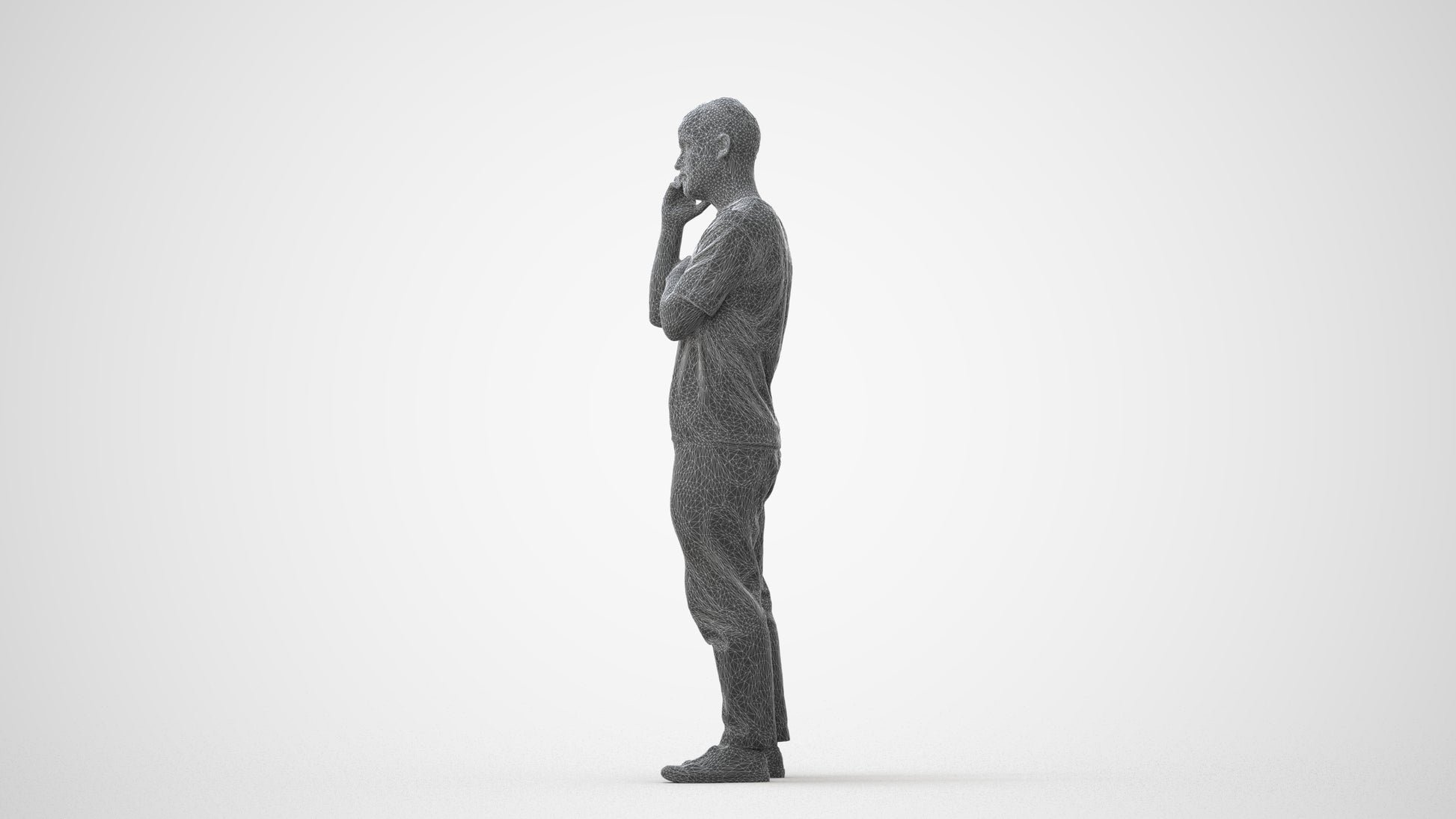 realistic 3D people man casual standing, render-ready for V-Ray and Corona, FBX OBJ, square thumbnail