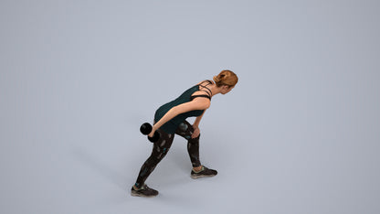 3D people model woman sport, scanned human for 3ds Max rendering, back view render