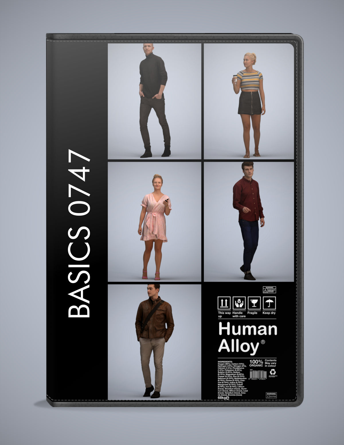 5x realistic 3D people walking pack, scanned archviz collection for Blender and 3ds Max