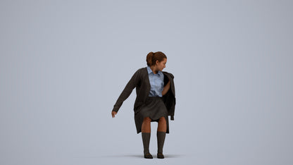 realistic 3D human girl kids, archviz people FBX OBJ for Blender, standing pose render