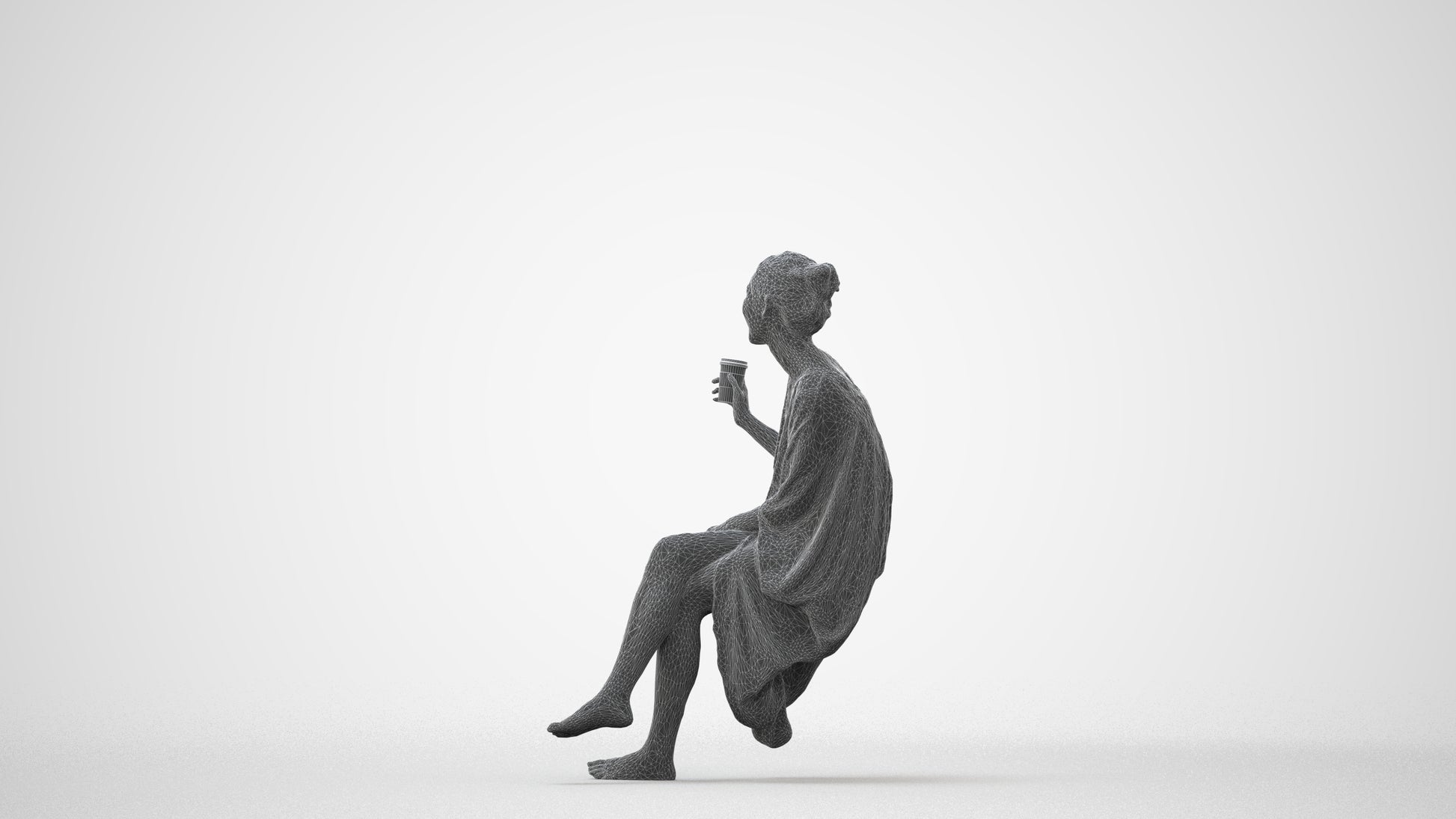 realistic 3D people woman casual pool, render-ready for V-Ray and Corona, FBX OBJ, square thumbnail