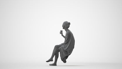 realistic 3D people woman casual pool, render-ready for V-Ray and Corona, FBX OBJ, square thumbnail