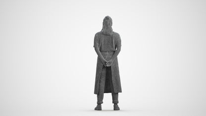 realistic 3D people woman hospitality, render-ready for V-Ray and Corona, FBX OBJ, wireframe front view