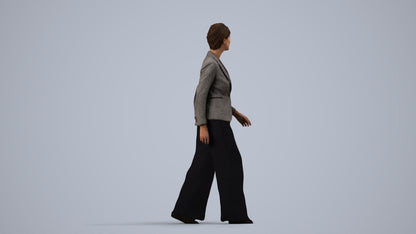 photogrammetry 3D woman business, realistic human model archviz FBX, side view render