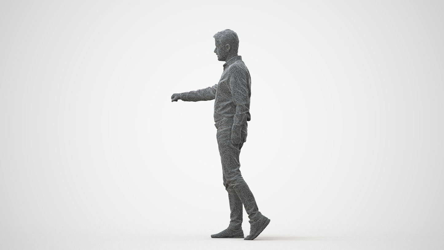 realistic 3D people man casual door, render-ready for V-Ray and Corona, FBX OBJ, square thumbnail