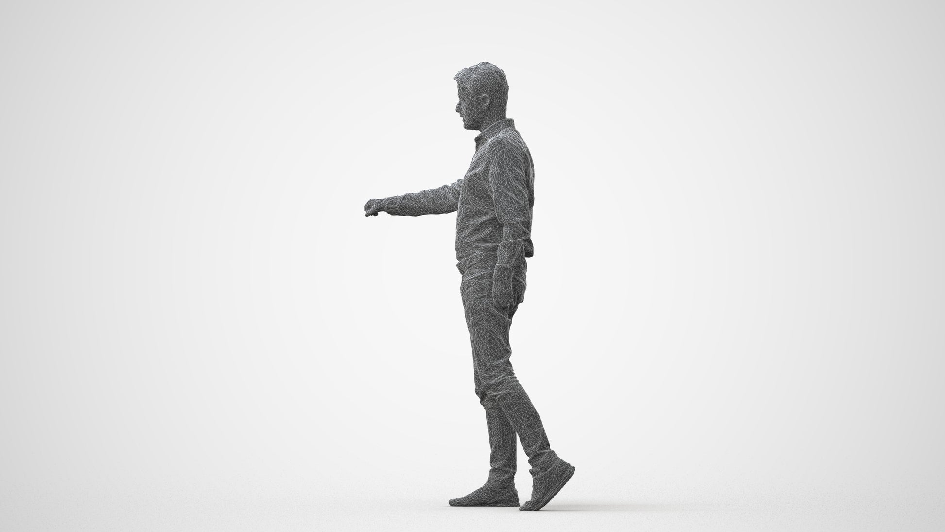 realistic 3D people man casual door, render-ready for V-Ray and Corona, FBX OBJ, square thumbnail