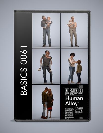 photogrammetry 3D people kids collection, 5 realistic human models archviz FBX