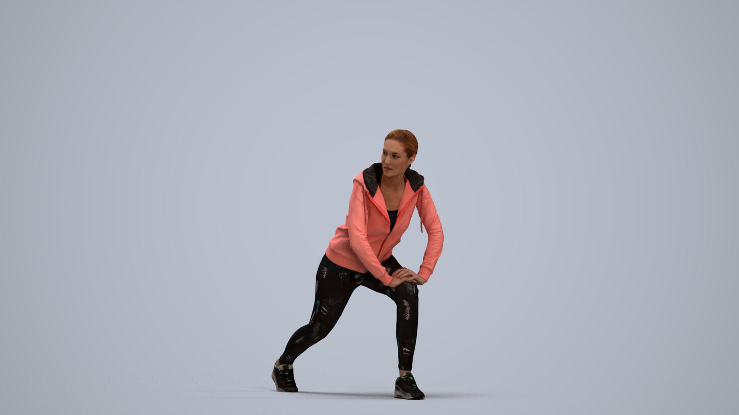 scanned 3D woman sport, photogrammetry people for Enscape and V-Ray, standing pose render