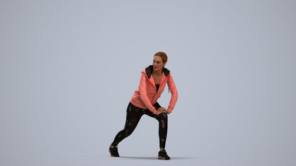scanned 3D woman sport, photogrammetry people for Enscape and V-Ray, standing pose render