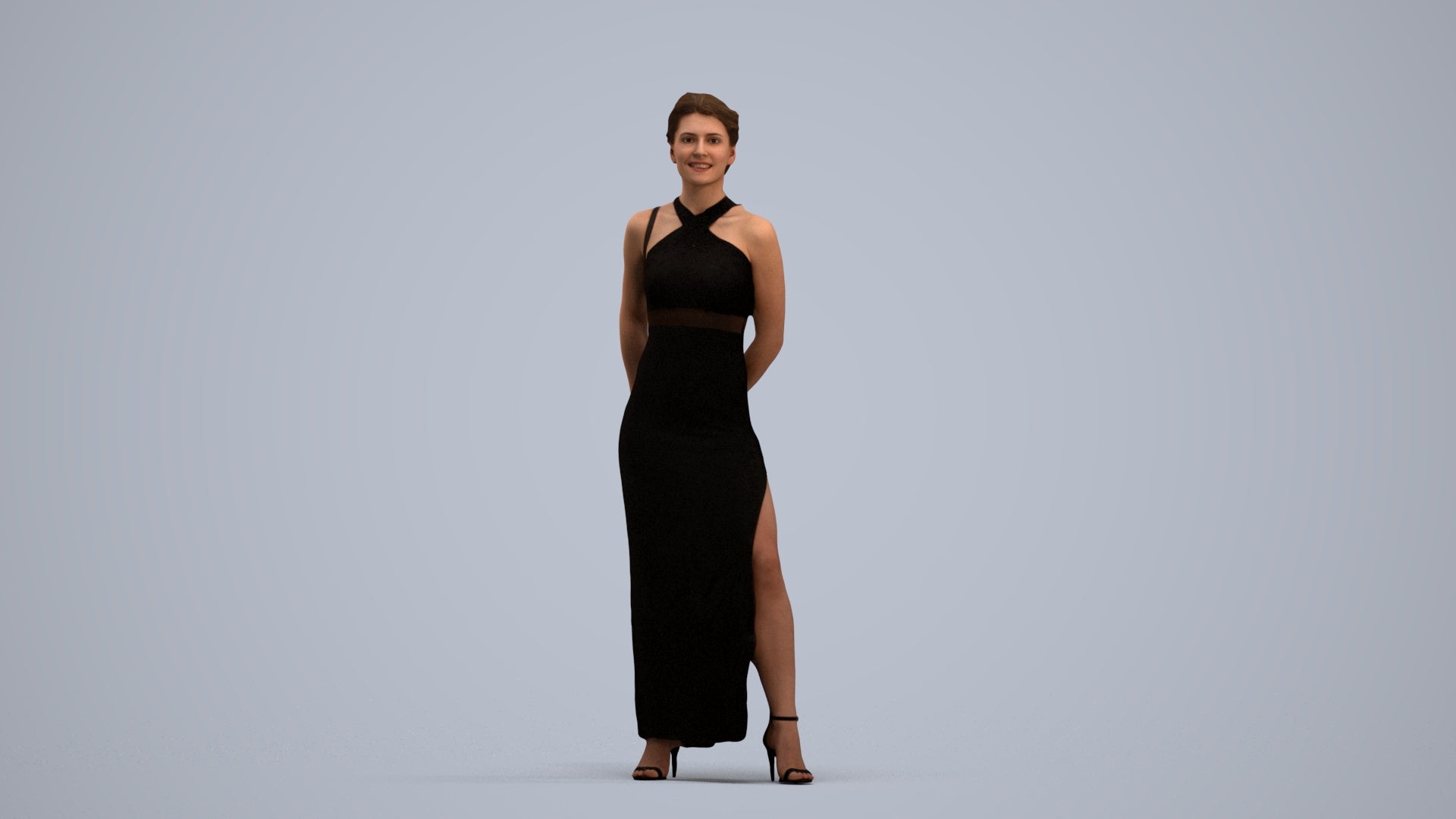 scanned 3D woman formal formalaffairs, photogrammetry people for Enscape and V-Ray, standing pose render