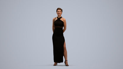 scanned 3D woman formal formalaffairs, photogrammetry people for Enscape and V-Ray, standing pose render