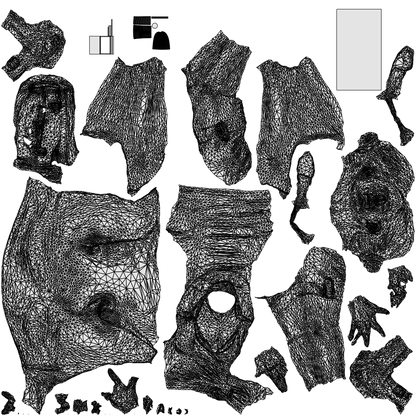 3D human model woman casual sitting, photogrammetry scanned person for archviz, wireframe top-down view