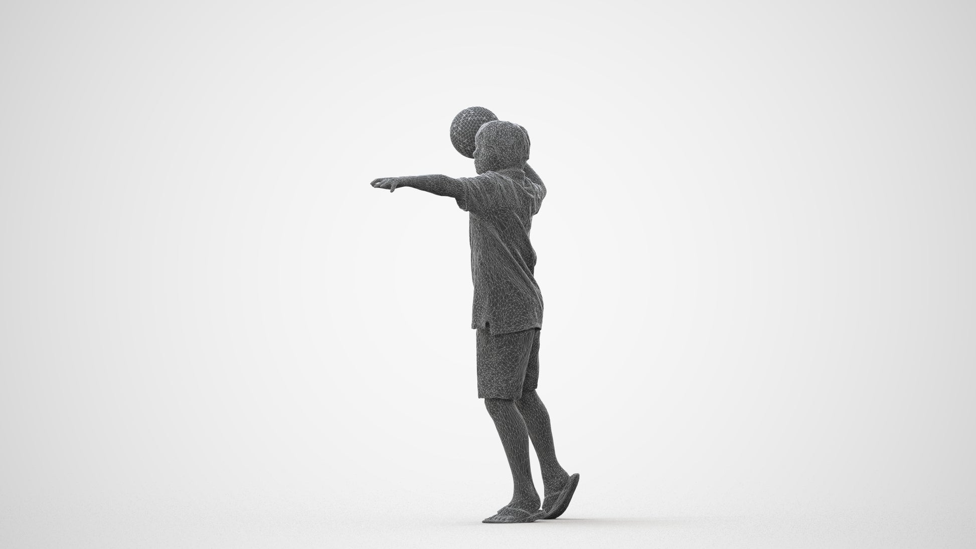 3D people model boy sport kids, scanned human for 3ds Max rendering, square thumbnail