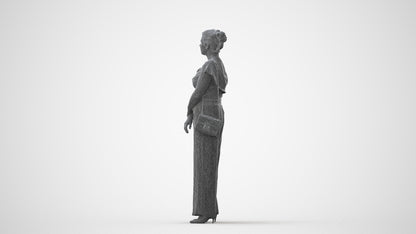3D people model woman casual standing, scanned human for 3ds Max rendering, square thumbnail