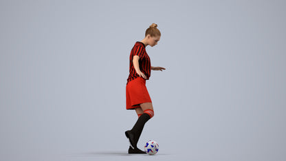 realistic 3D girl sport, scanned archviz people for Blender and 3ds Max, side view render