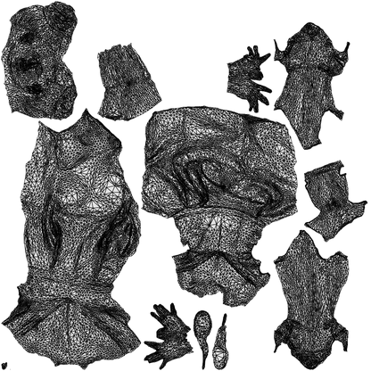 3D people model woman formal formalaffairs, scanned human for 3ds Max rendering, wireframe top-down view
