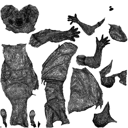scanned 3D woman formal formalaffairs, photogrammetry people for Enscape and V-Ray, wireframe top-down view