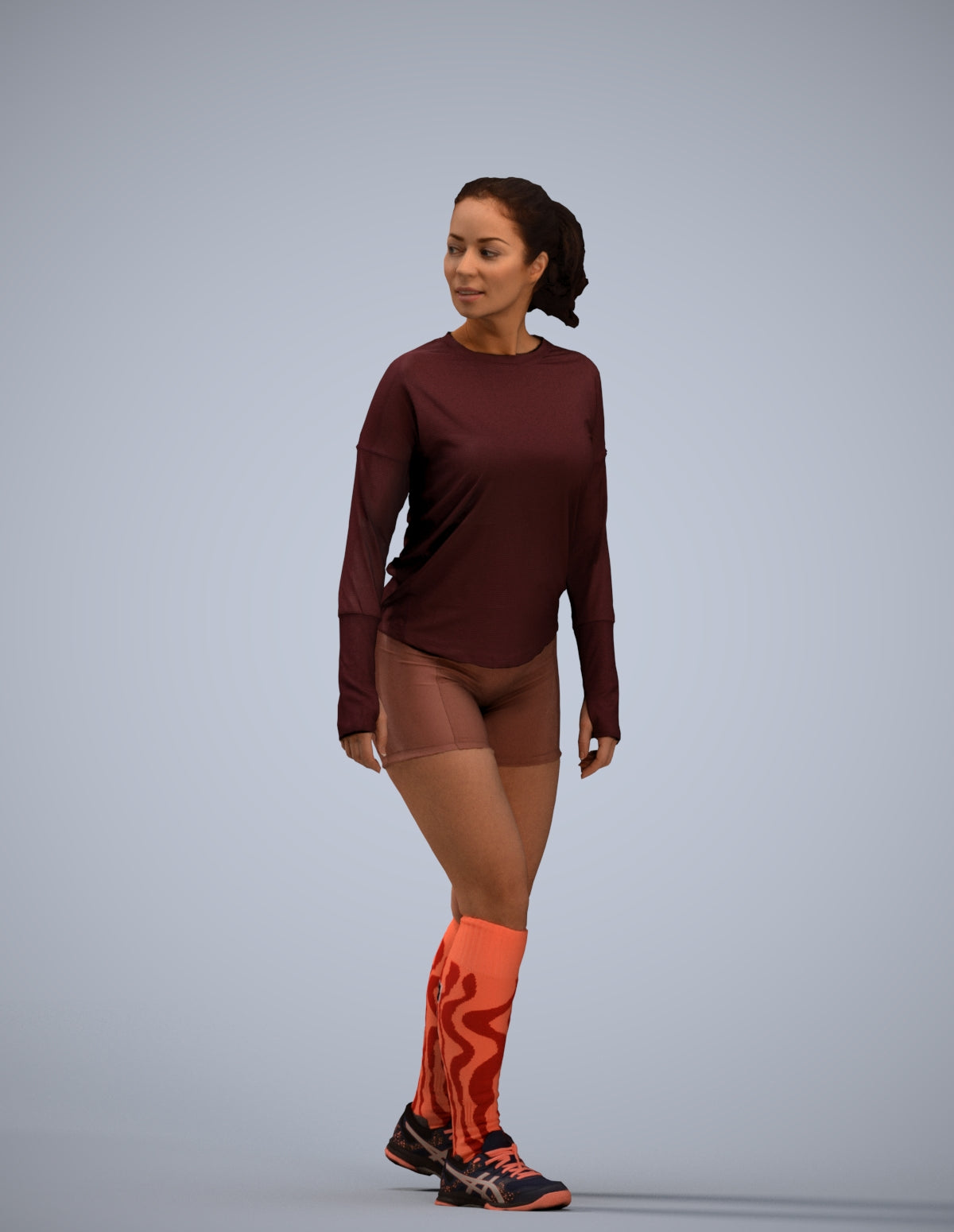 scanned 3D woman sport, photogrammetry people for Enscape and V-Ray