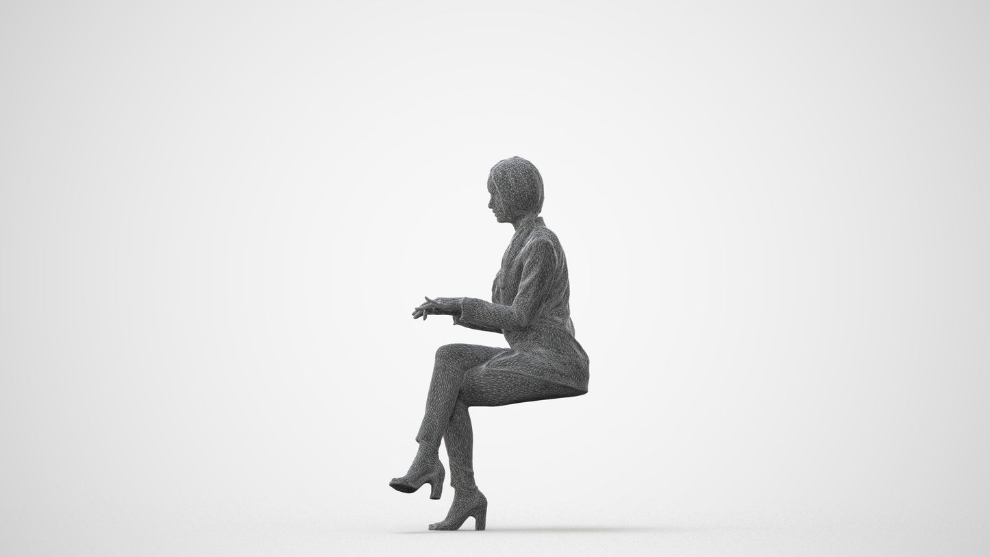 3D scanned woman business, photorealistic archviz people for Enscape and SketchUp, square thumbnail