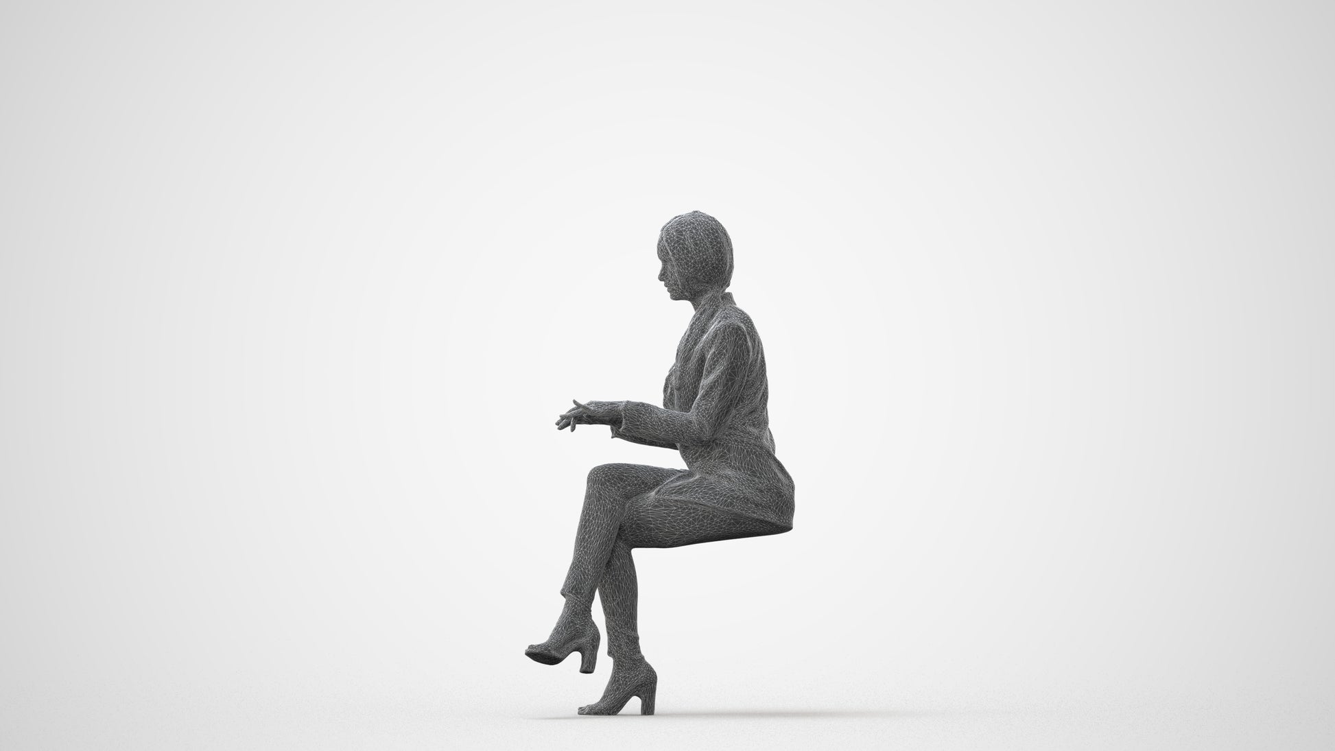 3D scanned woman business, photorealistic archviz people for Enscape and SketchUp, square thumbnail