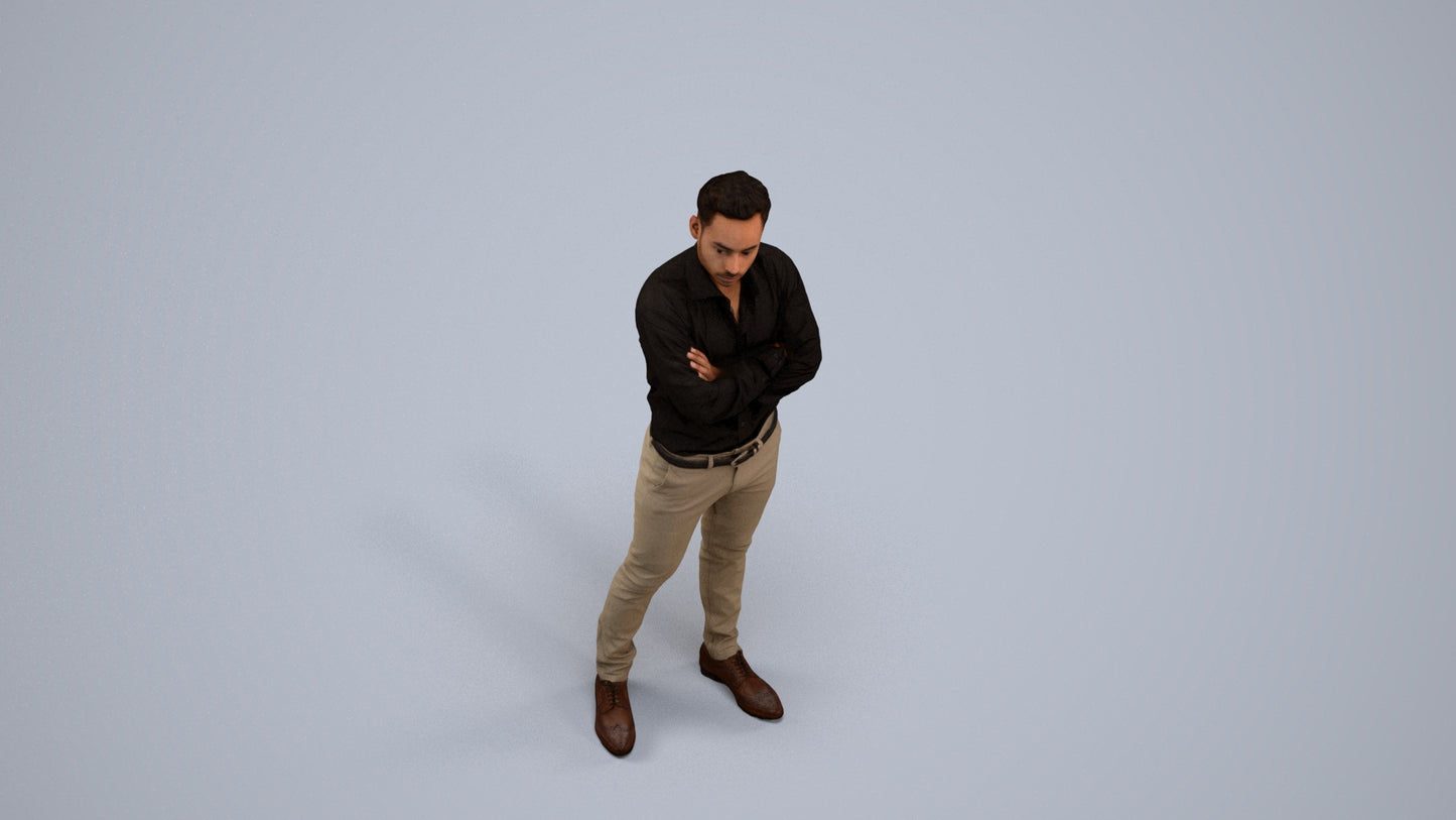 realistic 3D people man business, render-ready for V-Ray and Corona, FBX OBJ, back view render