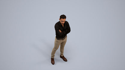 realistic 3D people man business, render-ready for V-Ray and Corona, FBX OBJ, back view render