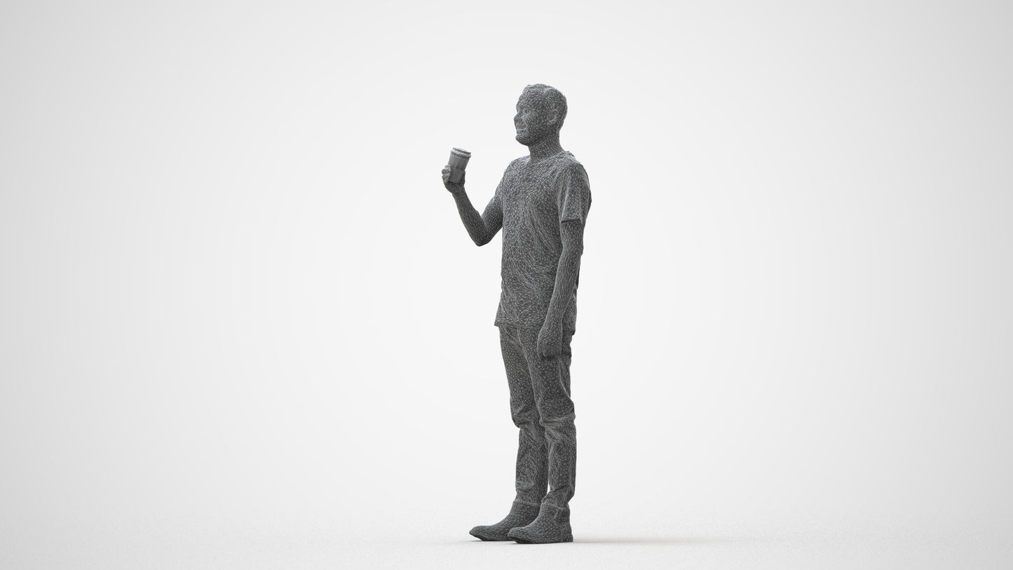 realistic 3D people man casual standing, render-ready for V-Ray and Corona, FBX OBJ, square thumbnail