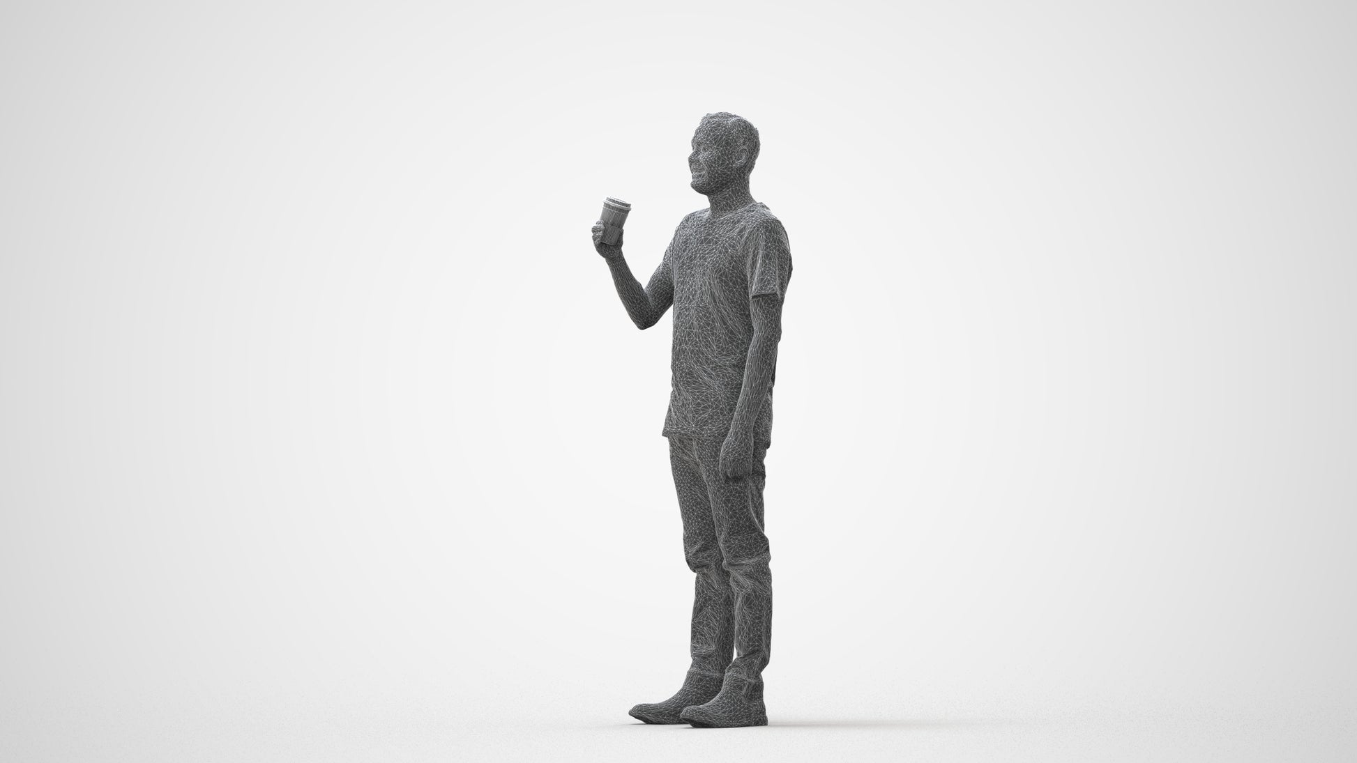 realistic 3D people man casual standing, render-ready for V-Ray and Corona, FBX OBJ, square thumbnail