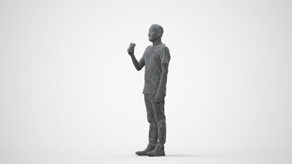 realistic 3D people man casual standing, render-ready for V-Ray and Corona, FBX OBJ, square thumbnail