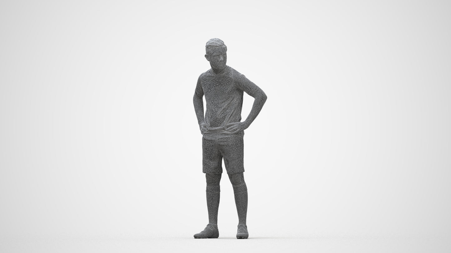 3D scanned man sport, photorealistic archviz people for Enscape and SketchUp, wireframe back view