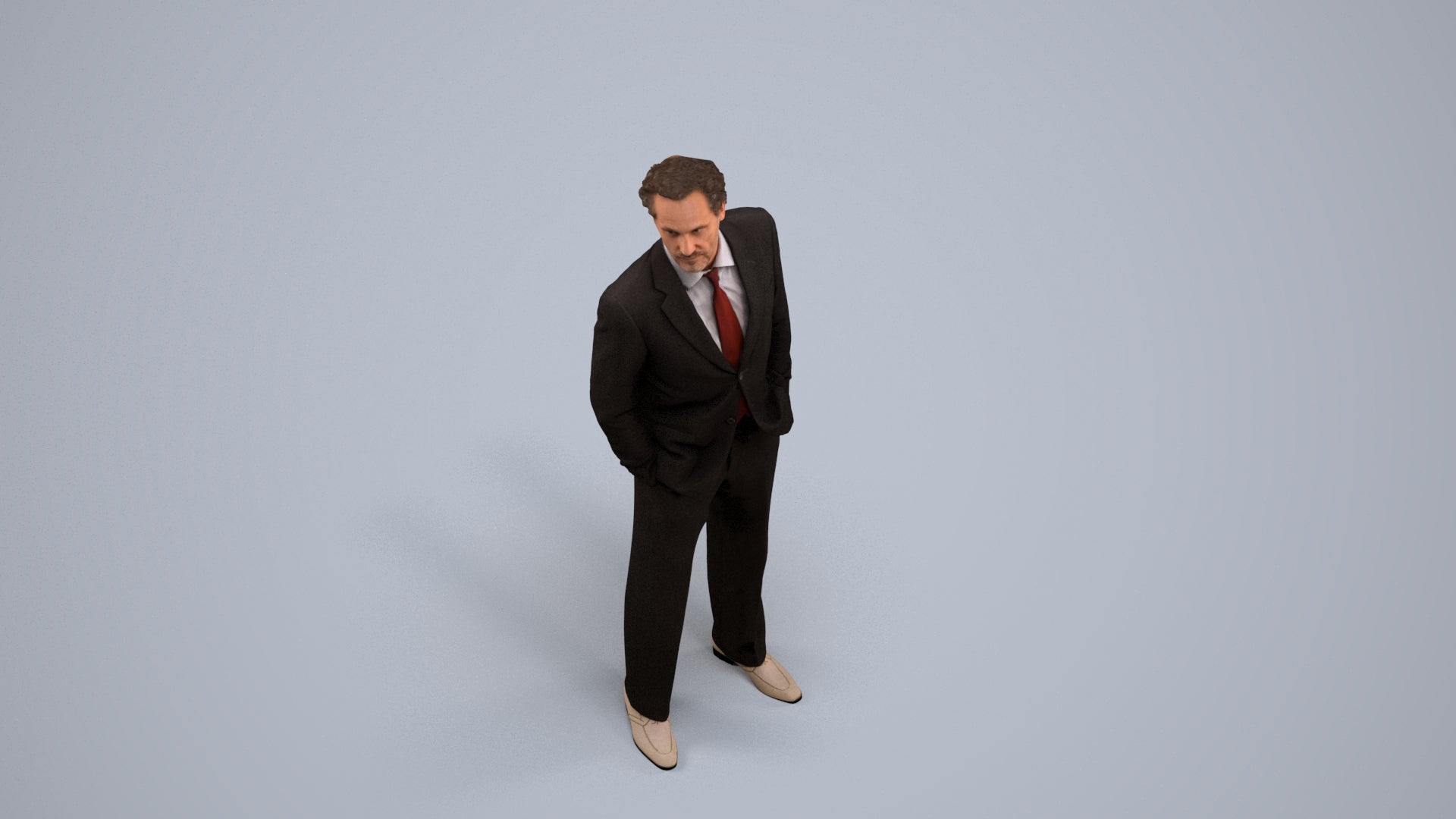 3D scanned man business, photorealistic archviz people for Enscape and SketchUp, back view render