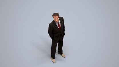 3D scanned man business, photorealistic archviz people for Enscape and SketchUp, back view render