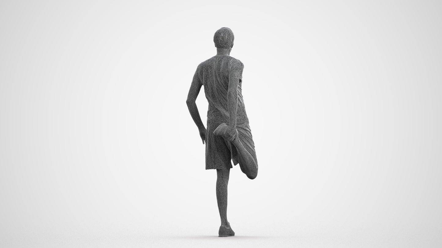 realistic 3D people man standing, render-ready for V-Ray and Corona, FBX OBJ, wireframe front view