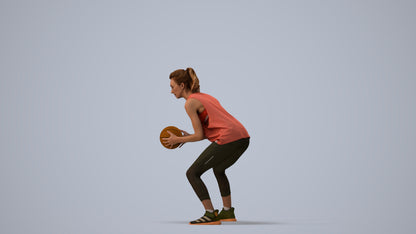 realistic 3D people woman sport, render-ready for V-Ray and Corona, FBX OBJ, three-quarter view render