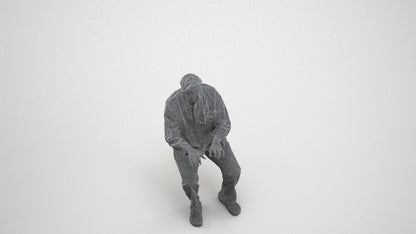 photogrammetry 3D man medical, realistic human model archviz FBX, wireframe three-quarter view