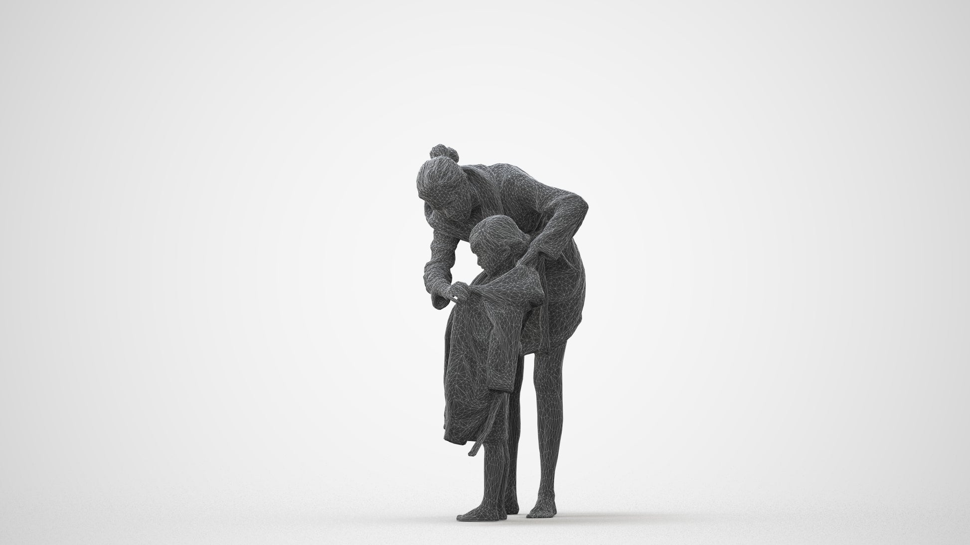 3D people model girl kids, scanned human for 3ds Max rendering, square thumbnail