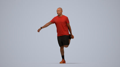 scanned 3D man sport, photogrammetry people for Enscape and V-Ray, top-down view render