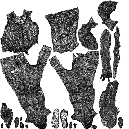 realistic 3D people senior woman standing, render-ready for V-Ray and Corona, FBX OBJ, wireframe top-down view