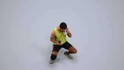 3D people model man sport, scanned human for 3ds Max rendering, back view render