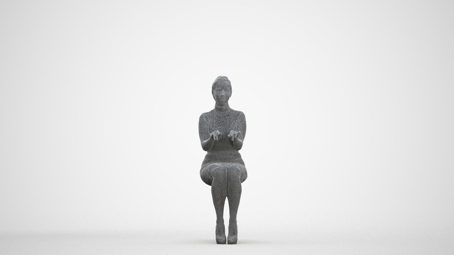 photogrammetry 3D woman business, realistic human model archviz FBX, three-quarter front view render