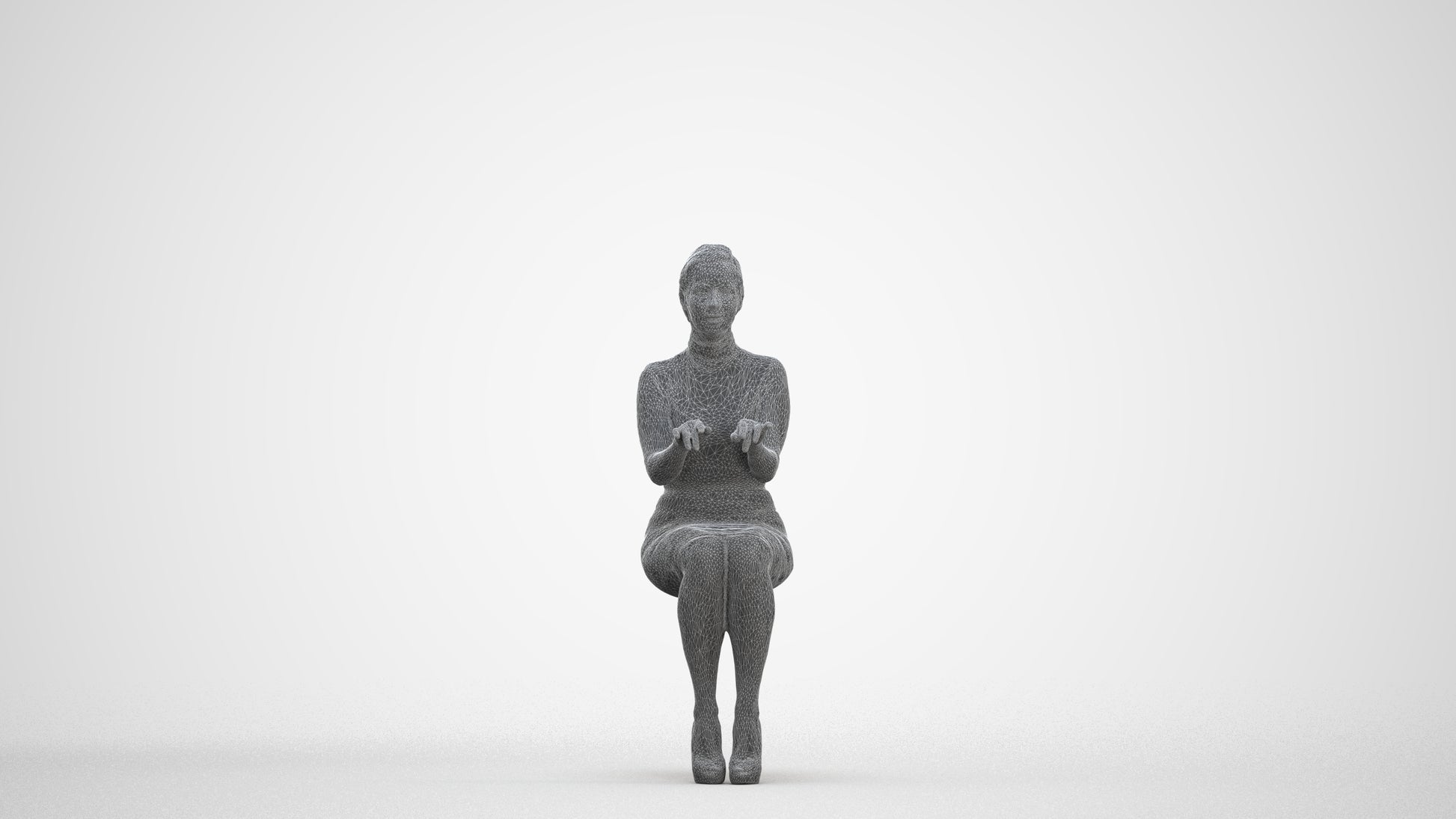 photogrammetry 3D woman business, realistic human model archviz FBX, three-quarter front view render