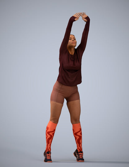3D scanned woman sport, photorealistic archviz people for Enscape and SketchUp